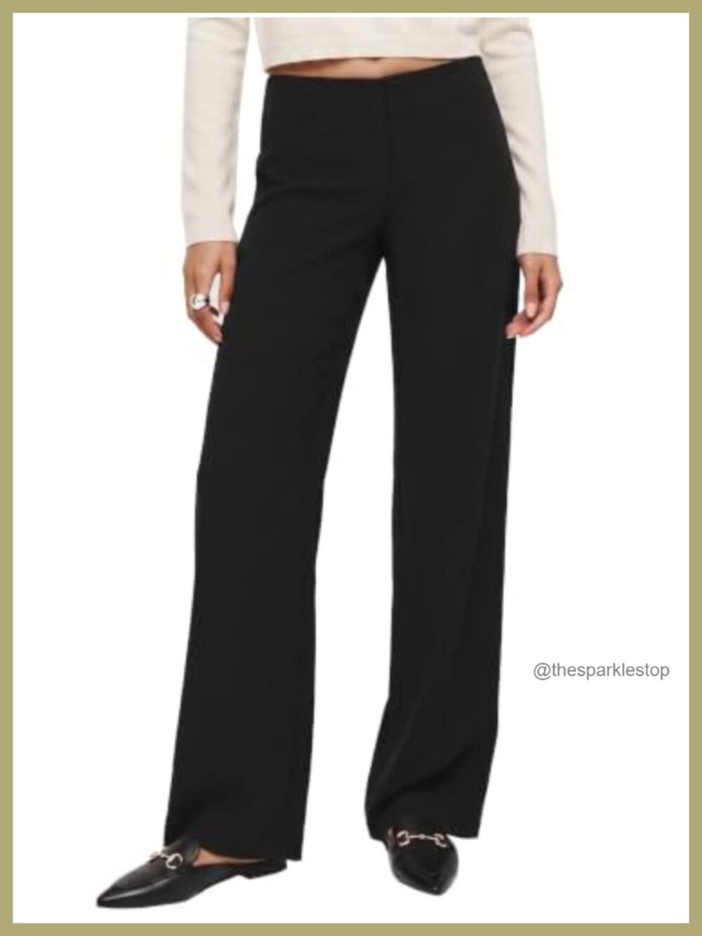High-Stretch Wide Leg Dress Pants Low Rise Office Trousers